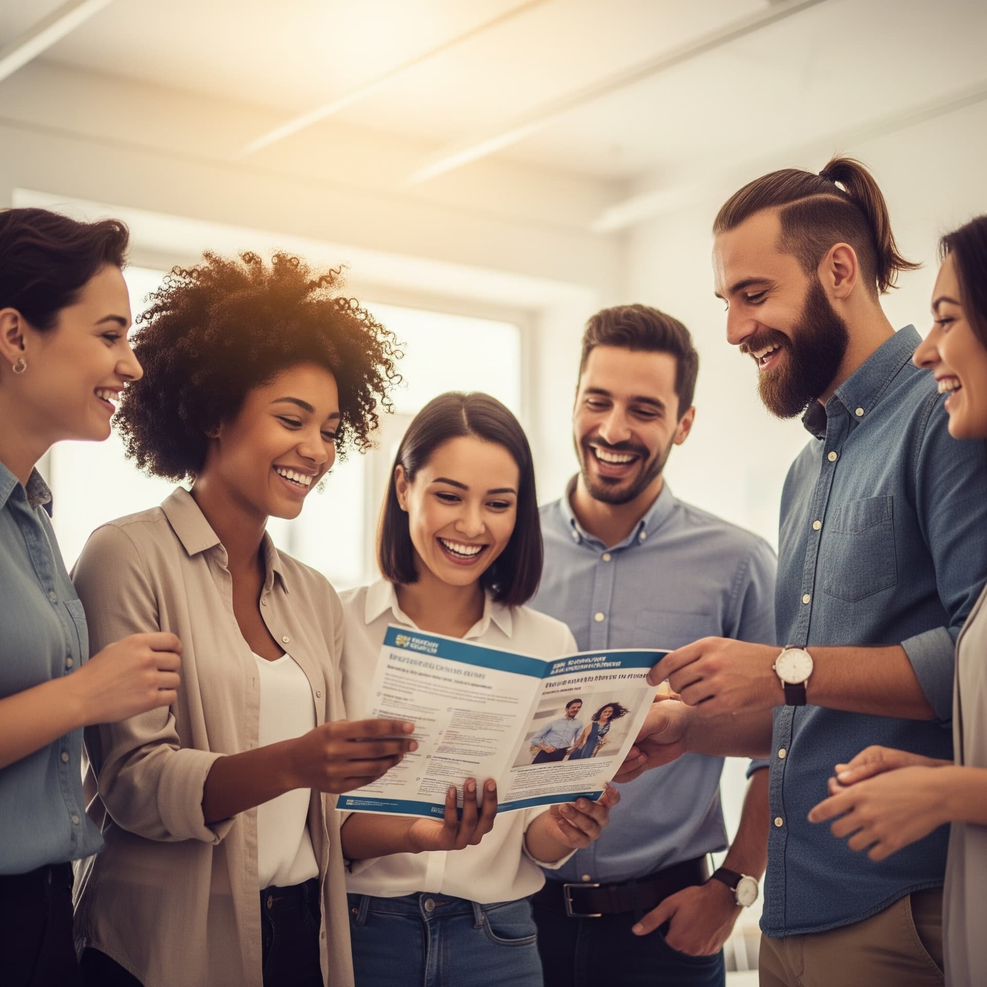 Diverse group of professionals smiling, representing employers who benefit from custom health networks