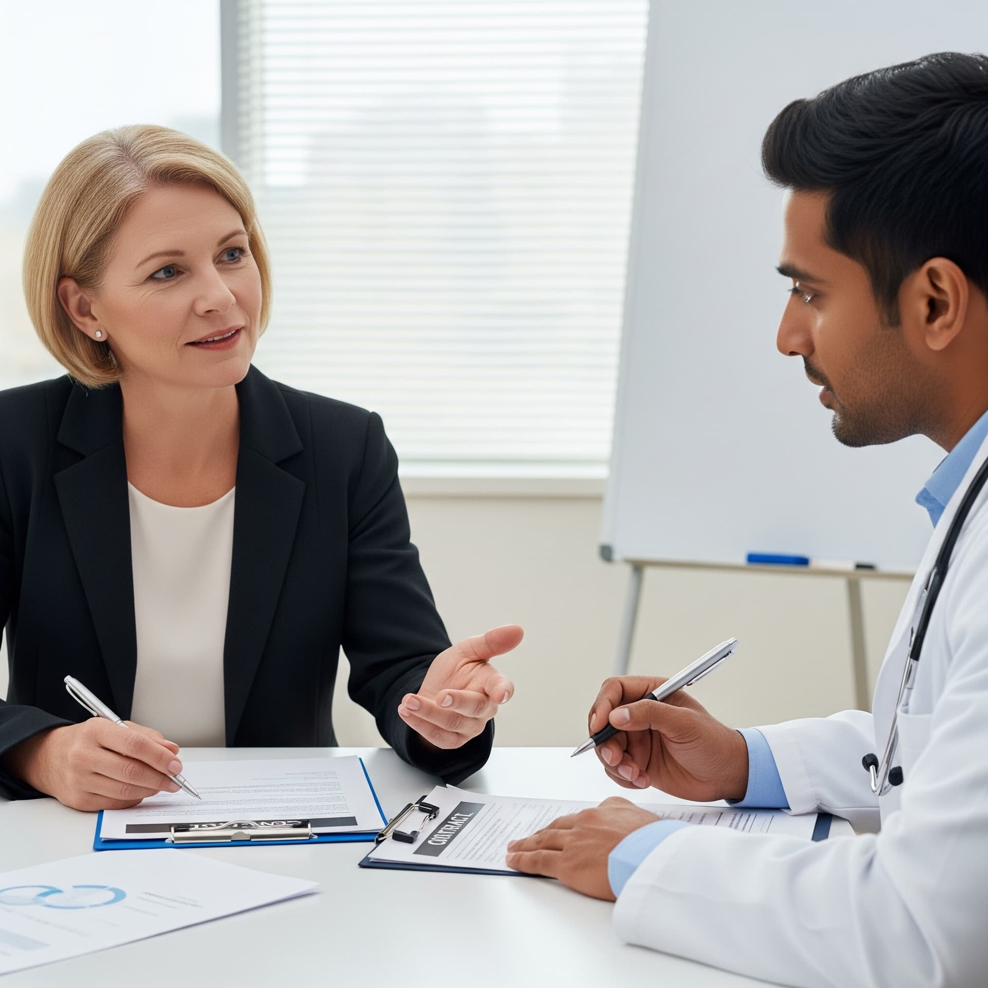 Healthcare professionals reviewing provider network maps